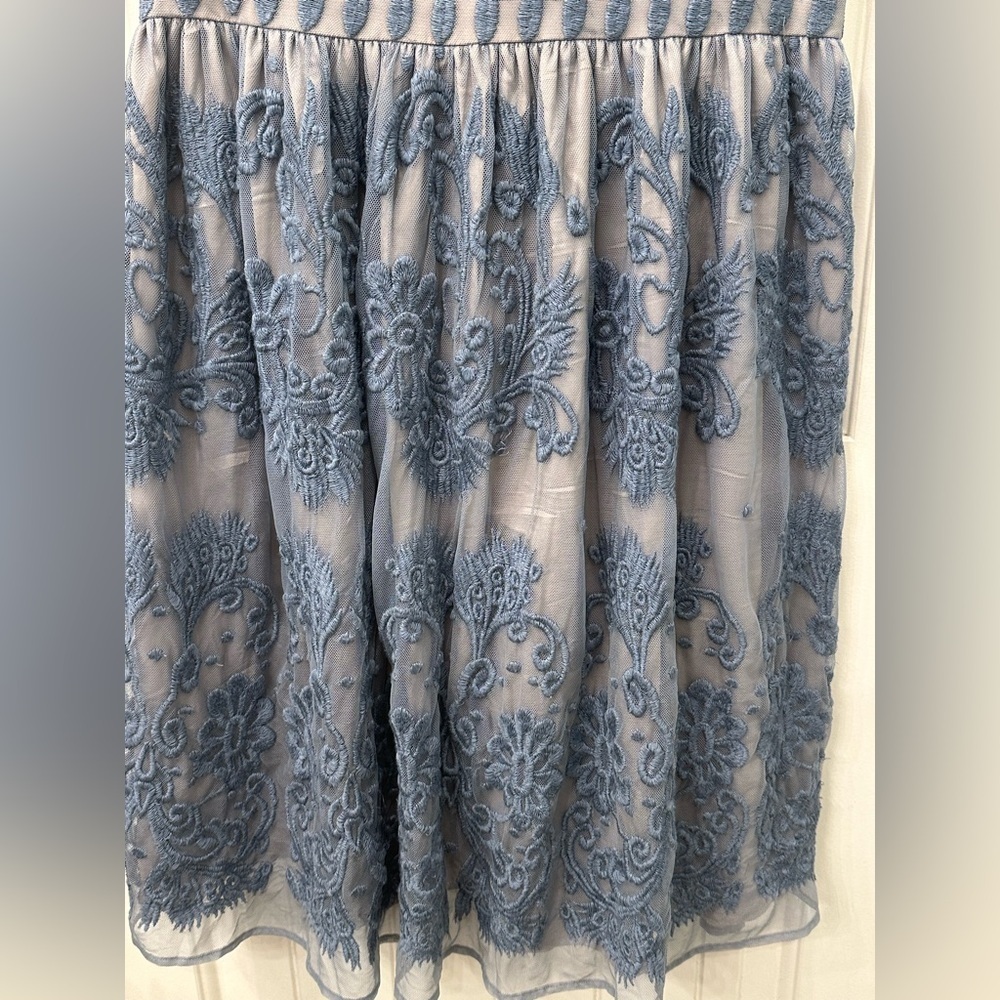 Sundance Embroidered Peri Blue Midi Dress | Sleeveless Fit & Flare Boho 4 - Picture 2 of 5